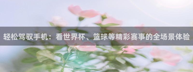 新球：轻松驾驭手机：看世界杯、篮球等精彩赛事的全场景体验